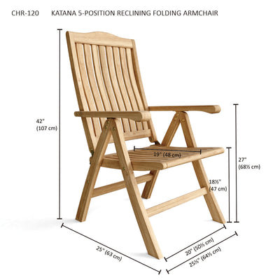 KATANA 5-POSITION RECLINING FOLDING ARMCHAIR