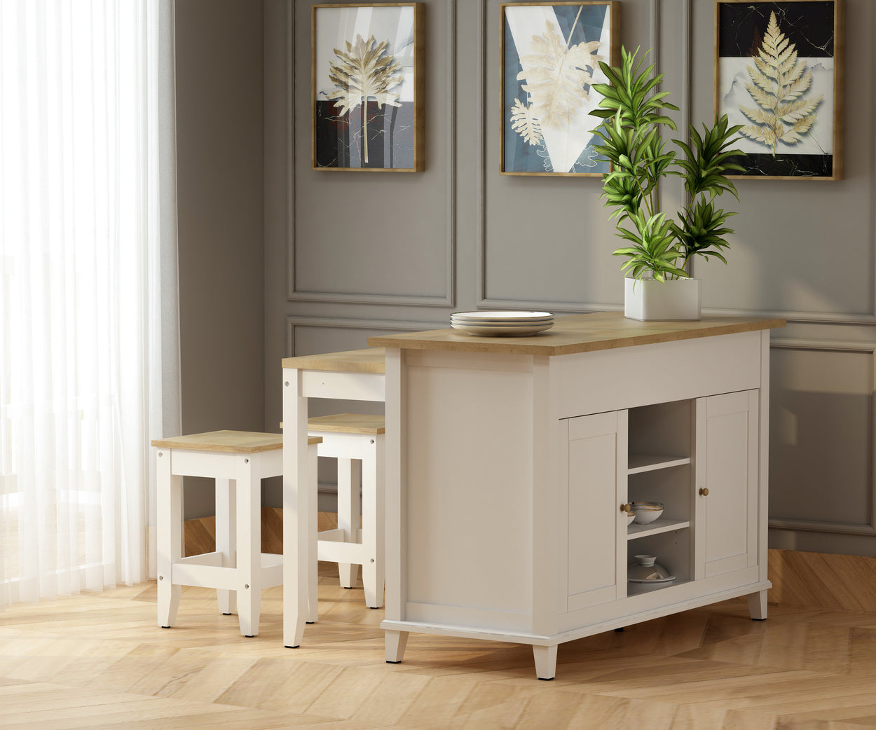 DELPHI 53″ KITCHEN ISLAND CABINET