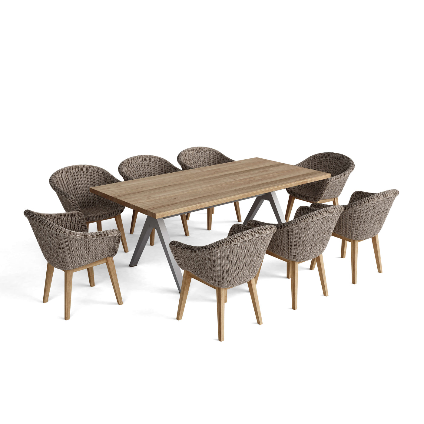 SET-39B ALURA PADUA DINING TABLE 9-PC SET