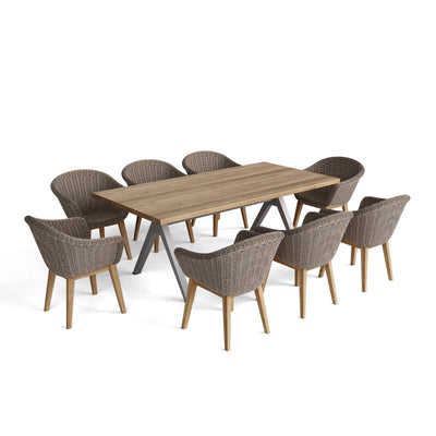 SET-39B ALURA PADUA DINING TABLE 9-PC SET