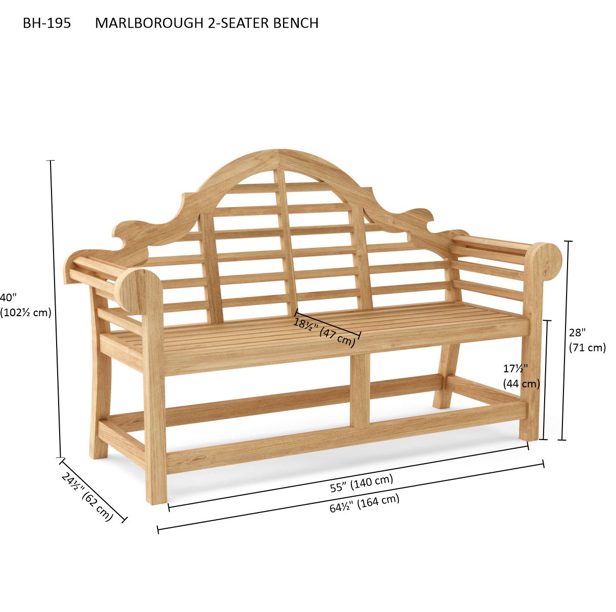 MARLBOROUGH 2-SEATER BENCH