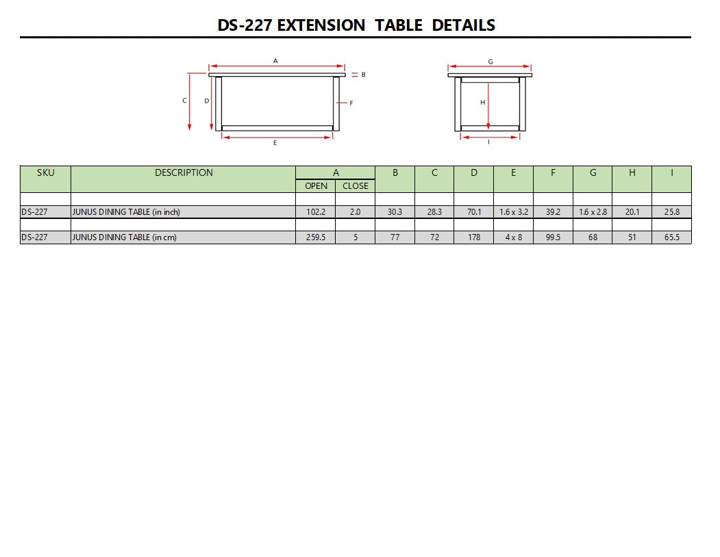 CATANIA/CORONADO/JUNUS/TOSCANA DINING TABLE
