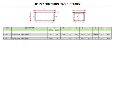 CATANIA/CORONADO/JUNUS/TOSCANA DINING TABLE