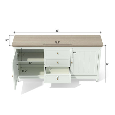 Chenon Sideboard – White & Brown