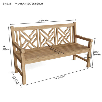 VILANO 3-SEATER BENCH