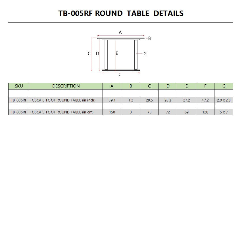 TOSCA 59″ ROUND TABLE