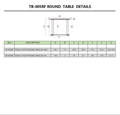TOSCA 59″ ROUND TABLE