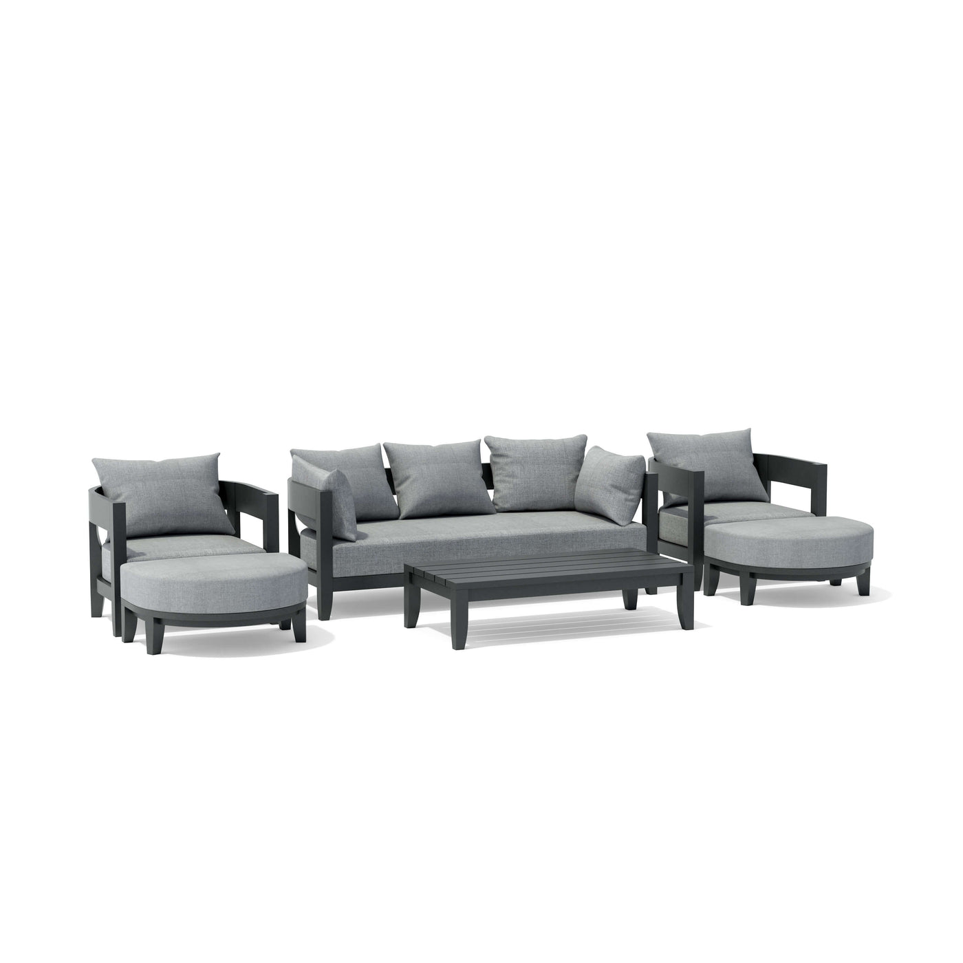 SET-171-AL 6-PC CORONADO ALUMINUM DEEP SEATING SET
