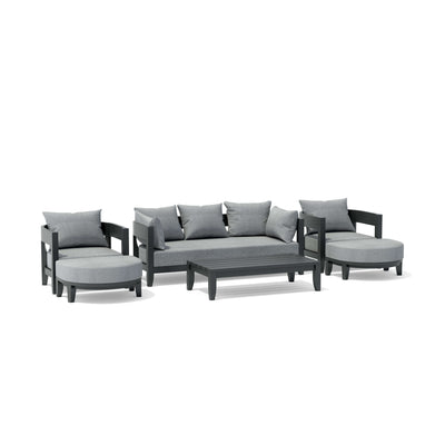 SET-171-AL 6-PC CORONADO ALUMINUM DEEP SEATING SET