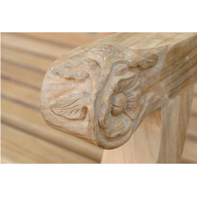 DEVONSHIRE 3-SEATER EXTRA THICK BENCH WITH FLOWER HANDCRAFTED