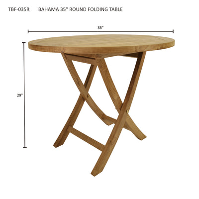 BAHAMA 35″ ROUND FOLDING TABLE