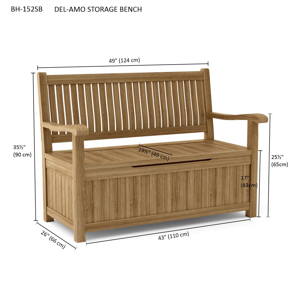 DEL-AMO STORAGE BENCH