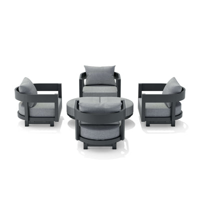 SET-174-AL 6-PC CORONADO ALUMINUM DEEP SEATING SET