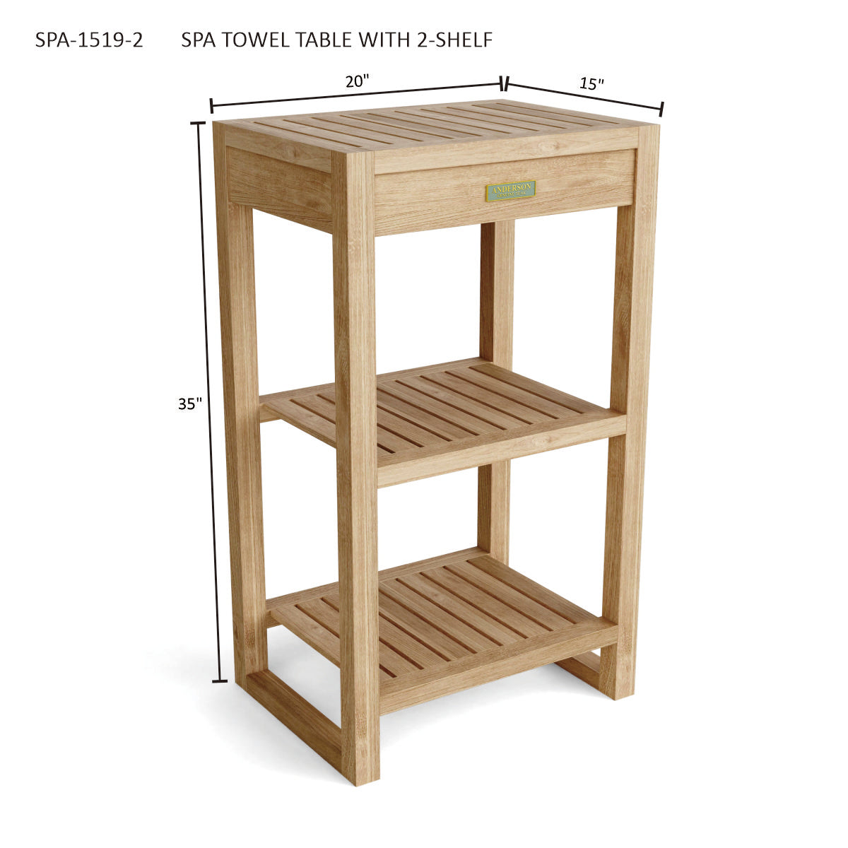 SPA TOWEL TABLE WITH 2-SHELF