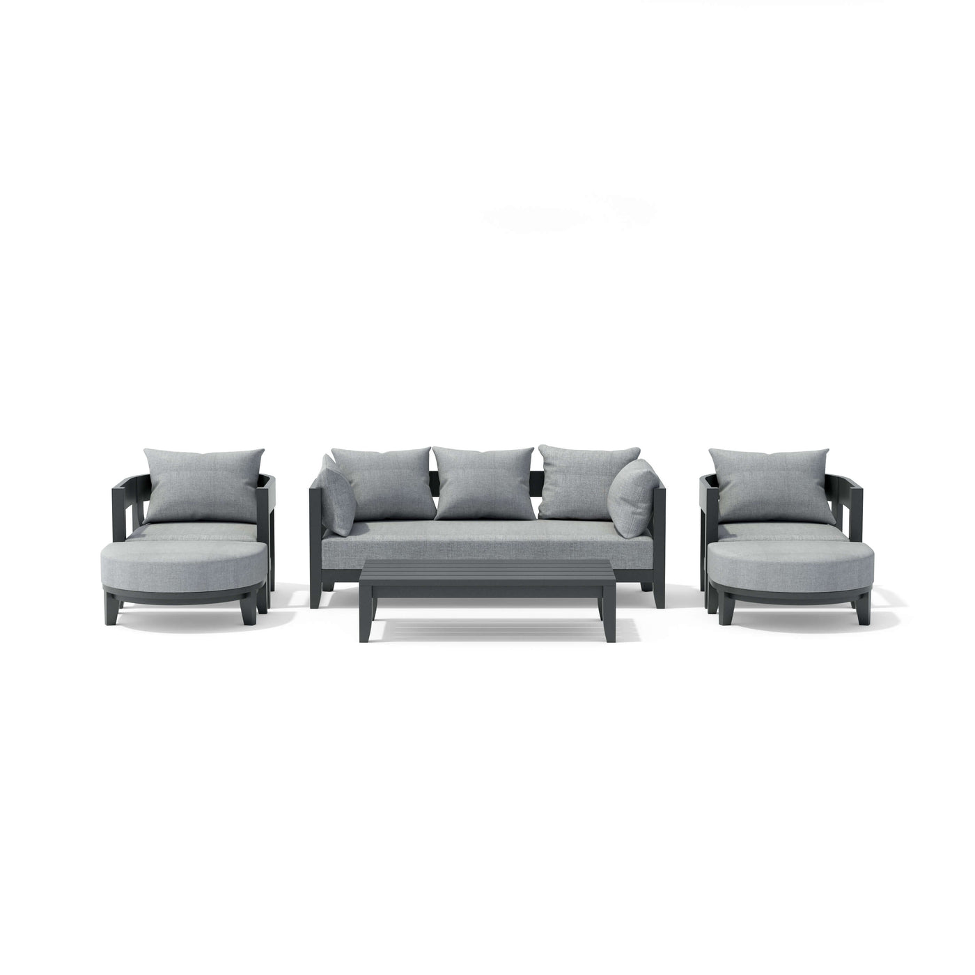 SET-171-AL 6-PC CORONADO ALUMINUM DEEP SEATING SET