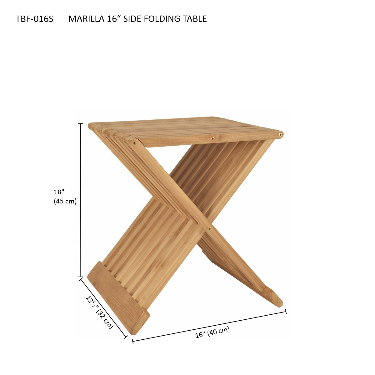 MARILLA 16″ SIDE FOLDING TABLE