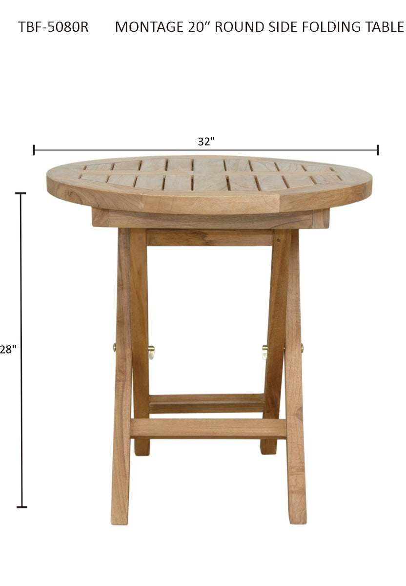 MONTAGE 20″ ROUND SIDE FOLDING TABLE