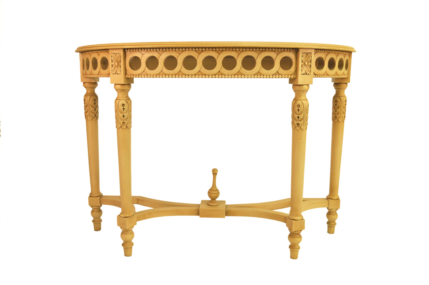 NEOCLASSICAL DEMILUNE CONSOLE TABLE