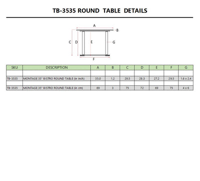 MONTAGE 35″ ROUND BISTRO TABLE