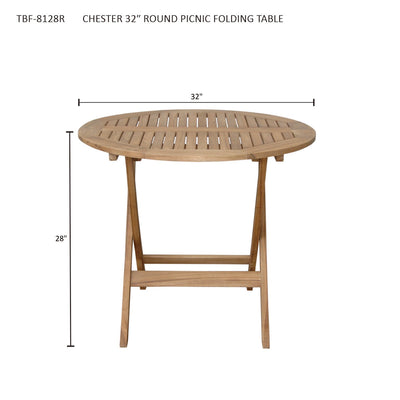CHESTER 32″ ROUND PICNIC FOLDING TABLE
