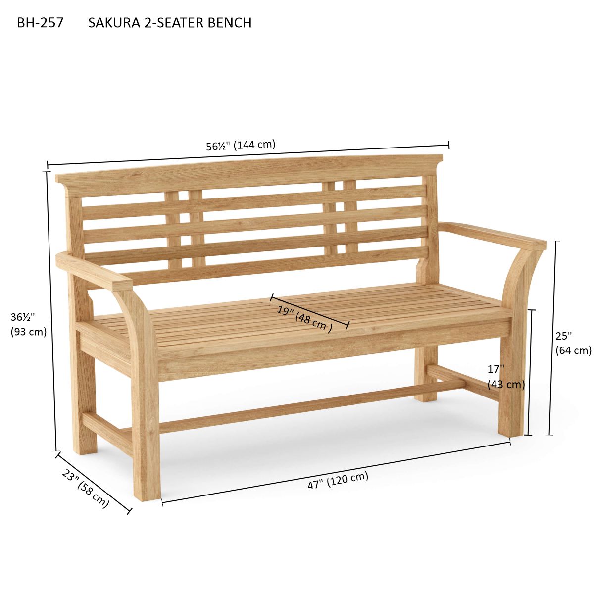 SAKURA 2-SEATER BENCH
