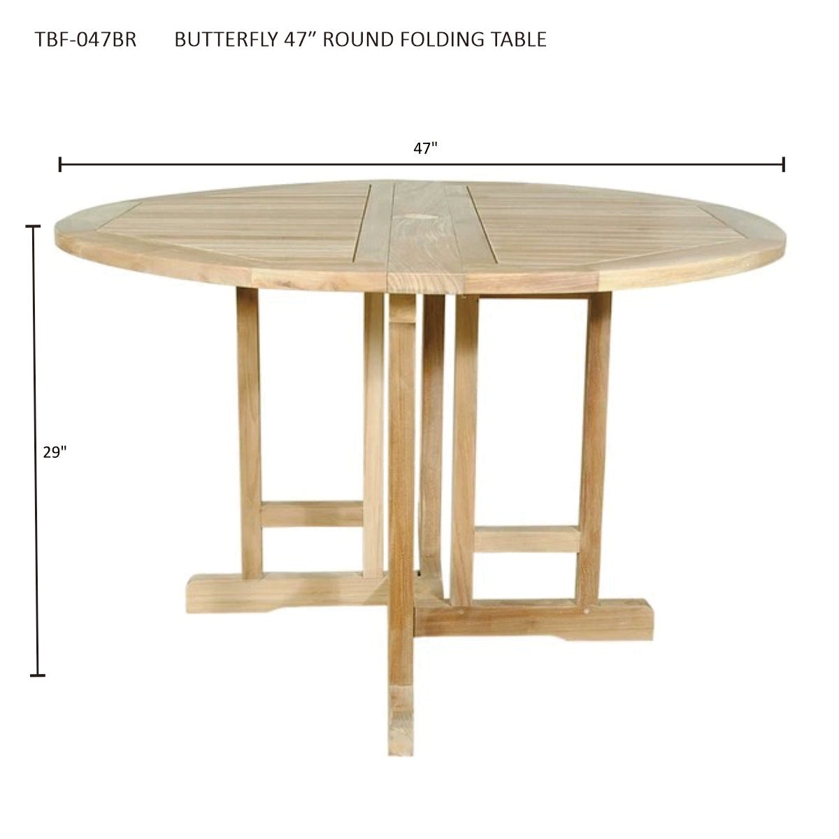 BUTTERFLY 47″ ROUND FOLDING TABLE