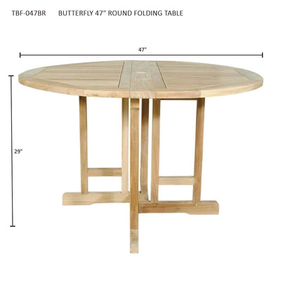 BUTTERFLY 47″ ROUND FOLDING TABLE
