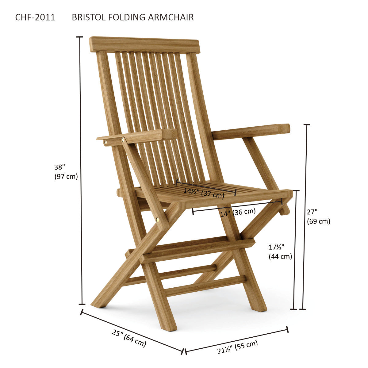 BRISTOL FOLDING ARMCHAIR (2-PC)