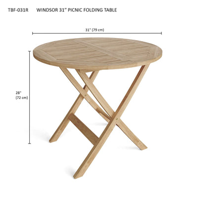 WINDSOR 31″ PICNIC FOLDING TABLE