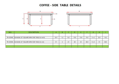 BAHAMA 20″ MINI SIDE TABLE