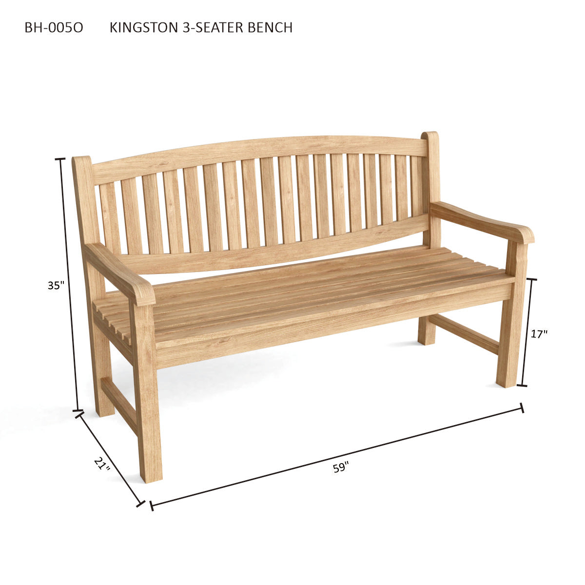 KINGSTON 3-SEATER BENCH