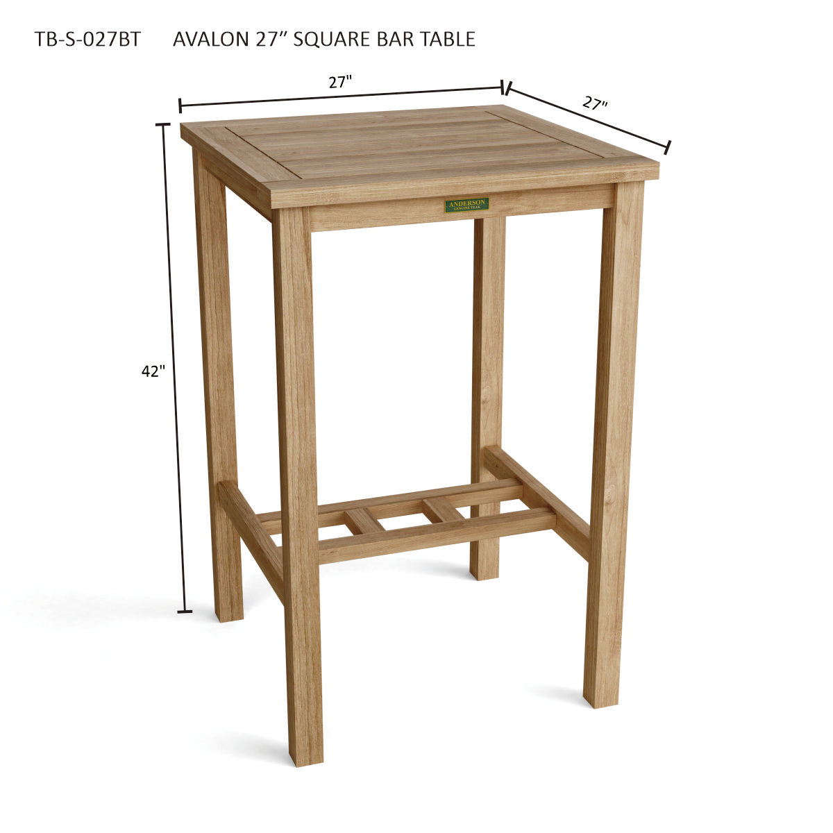 AVALON 27″ SQUARE BAR TABLE