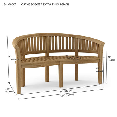 CURVE 3-SEATER EXTRA THICK BENCH