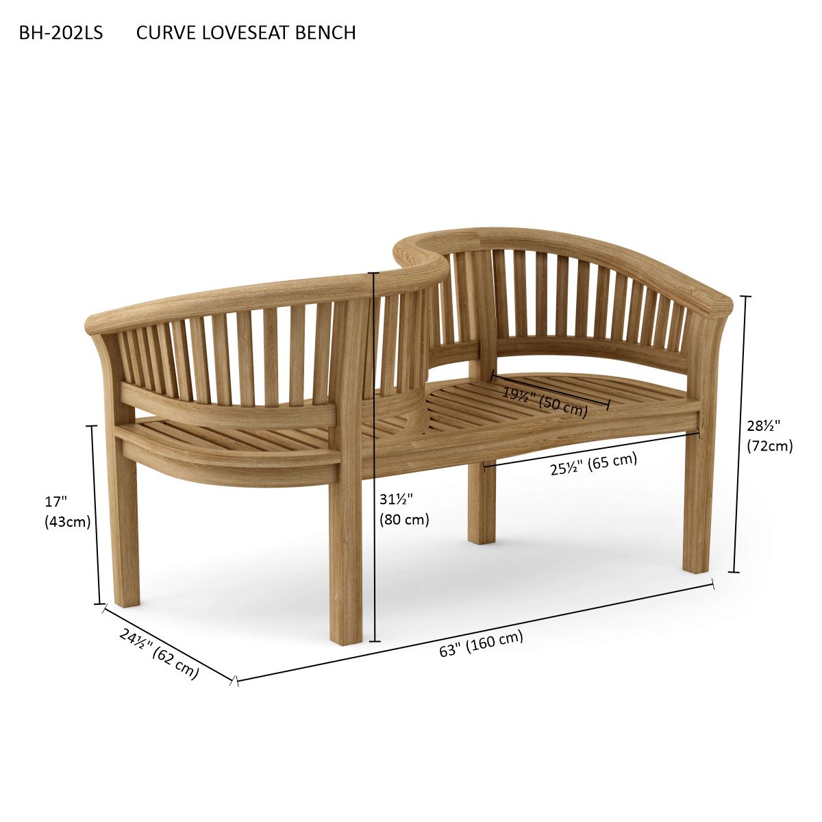 CURVE LOVE SEAT BENCH
