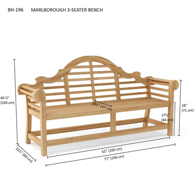MARLBOROUGH 3-SEATER BENCH