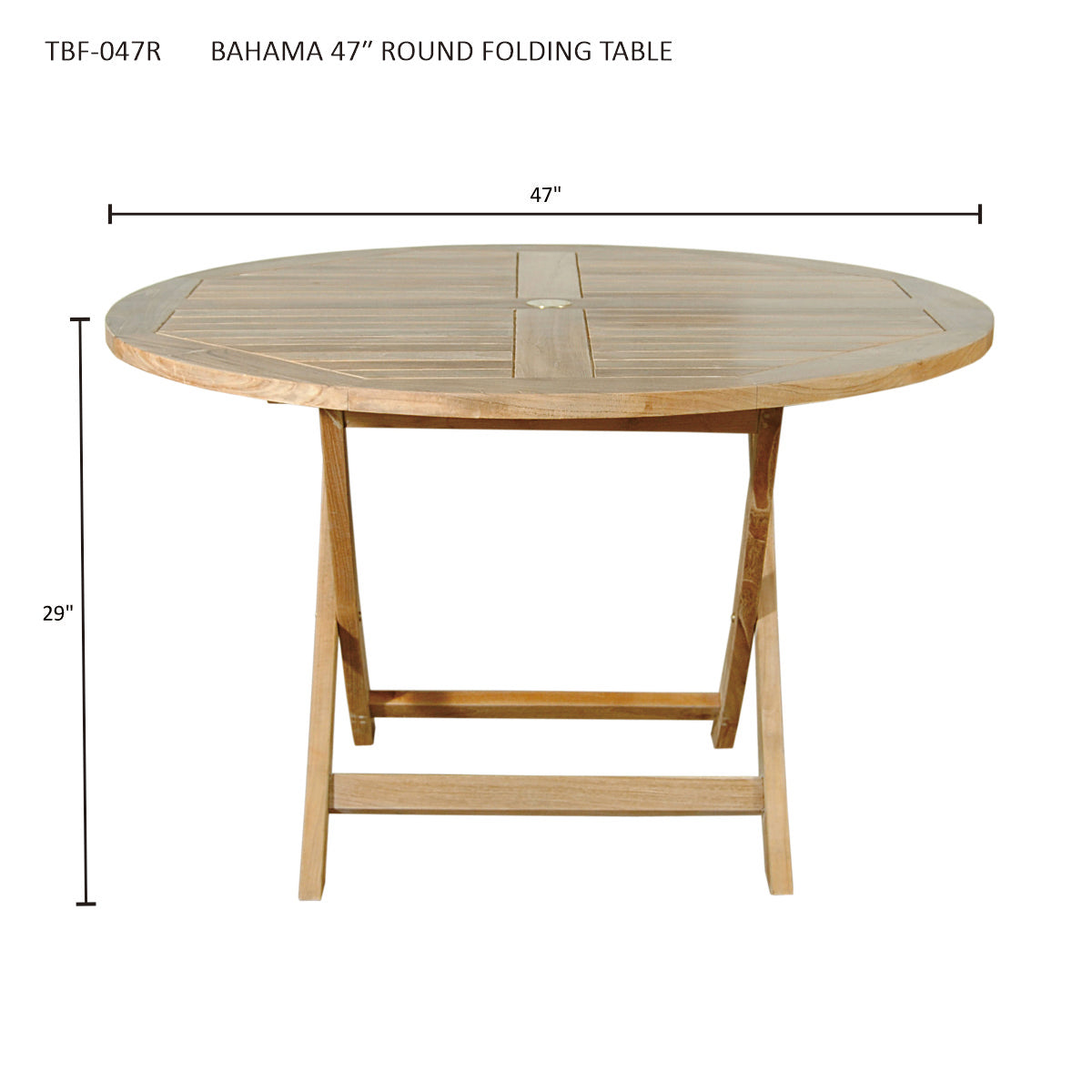 BAHAMA 47″ ROUND FOLDING TABLE