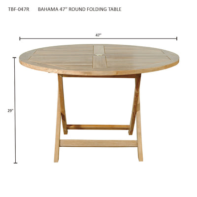 BAHAMA 47″ ROUND FOLDING TABLE