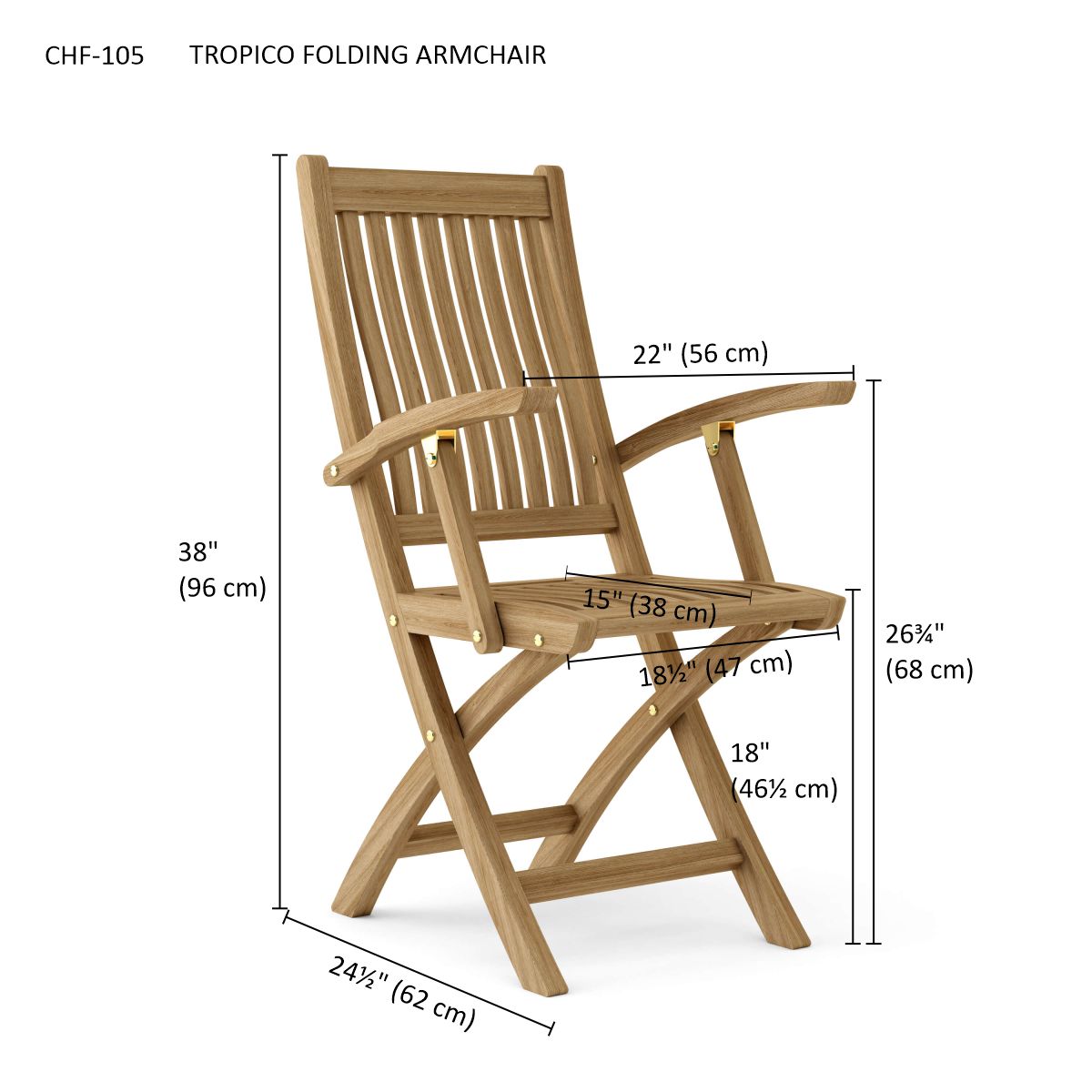 TROPICO FOLDING ARMCHAIR (2-PC)
