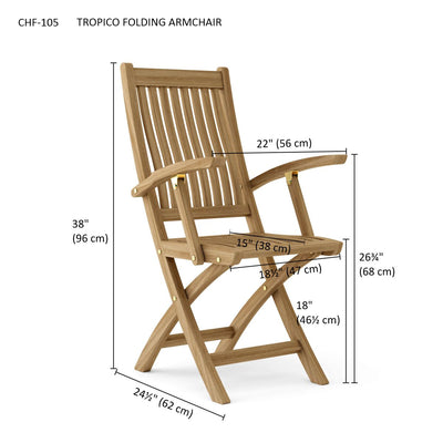 TROPICO FOLDING ARMCHAIR (2-PC)
